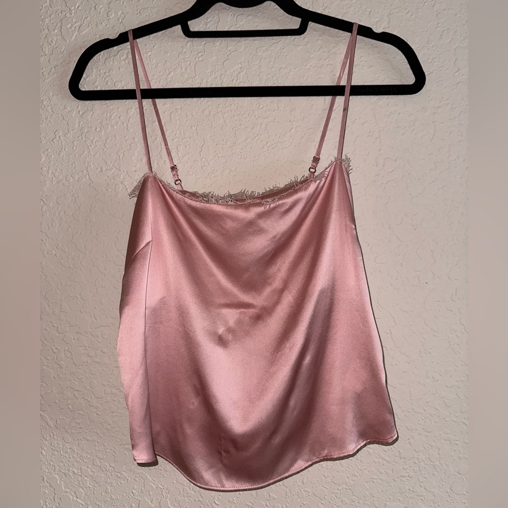 Fleur Du Mal Lace Trim Straight Neck Cami